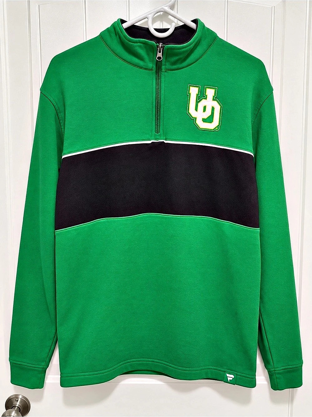 Fanatics Color Block Quarter Zip Green Black XL Like New